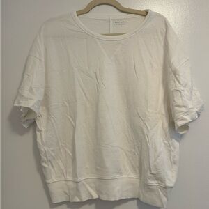 Athleta white short sleeve sweatshirt size small